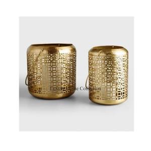 Ready to Ship Metal Shiny Polished Attractive Hanging <b>Lanterns</b> Fully Gold Plated Set of 2 Modern Creative Art Stylish <b>Lanterns</b> - Product Image 5