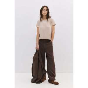 Camiseta Básica con Cuello Redondo y Tela Brillante - Product Image 3