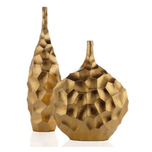 Aluminium Métal Forme unique Shinny Polish Coastal Iron Flower Vase Fancy Style Luxury Handmade Home Accent Hot Selling - Product Image 5