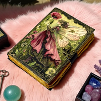 Journal en cuir de fée imprimé Grimoire fait à la main livre des ombres avec serrure journal intime de sorcellerie mystique