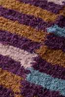 Tapis shaggy moderne à franges, en coton tissé, géométrique irrégulier, réversible, adapté aux animaux domestiques, écologique, pour le camping, la maison et les voyages