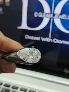 Bague de fiançailles en diamant de laboratoire Euro Cut 4,00 ct F VVS2, polie, dureté 10/10, qualité de coupe EX, forme poire, diamant en vrac, cadeau pour lui - Product Image 3