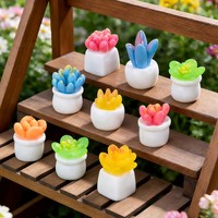 Miniature plante succulente artificielle en pot, cactus en résine, décoration de table, ornement de scène de maison de poupée