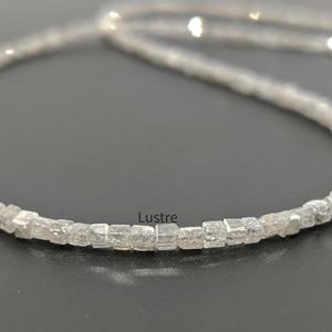 Cuentas de Cubo de Diamante Blanco Lustre LD0027, Naturales, Brillantes, de Forma Elegante, Facetadas, en Caja de 14 Pulgadas para la Fabricación de Joyas - Product Image 1