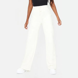 Pantalon de survêtement femme taille mi-haute avec cordon de serrage, coupe droite, hiver, 100% coton, écologique, séchage rapide, respirant - Product Image 5