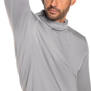 Sweat à capuche de pêche pour homme, vente en gros, performance, séchage rapide, protection UV, UPF50, polyester/coton, devant, grande taille, respirant, à capuche - Product Image 5
