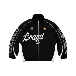 ชุดวอร์มแบบยูนิเซ็กซ์ผ้าฝ้าย ชุดจ็อกเกอร์ 2 ชิ้น ชุดเซ็ตเสื้อฮู้ดและกางเกงขาสั้น แต่งลายปะติดปะต่อ สไตล์วินด์เบรกเกอร์ทรงหลวมสำหรับผู้ชาย - Product Image 6