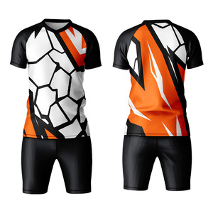 Venta al por mayor de alta calidad transpirable 100% poliéster antibacteriano uniforme de fútbol de secado rápido clásico Retro fútbol Jersey ropa de fútbol - Product Image 1