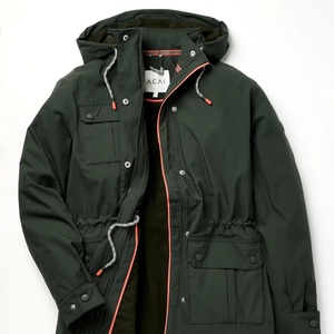 Chaqueta impermeable para mujer, de poliéster, lisa, para lluvia, negra, cortavientos, con capucha, de 3 capas. - Product Image 1