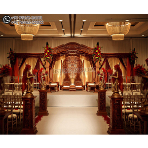 Inspirant Boho Chic Indien Mariage En Bois Mandap Thème Antique Mariage En Bois Sculpté Mandap Ciel Mariage Hindou En Bois MandapUK - Product Image 1
