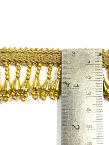 Perles dorées glands frange dentelle garniture pour vêtement rideaux décorations coussins couvre textiles de maison taille personnalisée en gros - Product Image 3