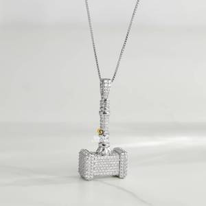 จี้ฮิปฮอปทรงค้อนล็อกเก็ตธอร์ที่สวยงามแบบใหม่925ตามสั่งสีเงินและเพชรโมอิสซาไนต์ที่ยอดเยี่ยม - Product Image 4