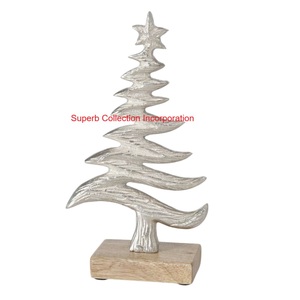 Sculpture de renne de style moderne fait à la main dessus de table élégant base en bois décorative en métal et aluminium pour mariage anniversaire maison - Product Image 2