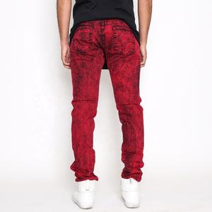 New Fashion Red Slim <b>Biker</b> <b>Jeans</b> for <b>Mans</b> Moto Denim <b>Jeans</b> Pants - Product Image 5
