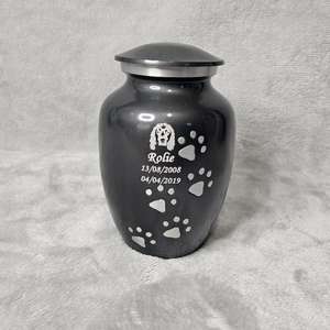 Urne funéraire en émail blanc pour animaux de compagnie, fournitures funéraires pour humains, urnes pour cendres funéraires, artisanat, urne en métal pour chat, chien, cendres - Product Image 5