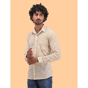 Chemise pour homme, 100% coton, imprimée avec des motifs floraux à pois, décontractée, manches longues, options de tissu popeline Oxford, fabrication ODM/OEM - Product Image 5
