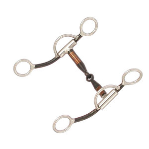 Osey Million Dollar Bit Para Caballo Boquilla de 3 piezas de alambre trenzado para hueso de perro con cuerda Noseband Stage Training Horse - Product Image 6