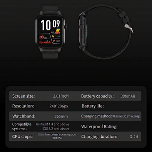 Montre connectée Sewer G43 2,01 pouces IPS, appels Bluetooth, suivi de la santé et du fitness, IP67, boussole, montre unisexe - Product Image 4