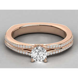 Bague solitaire en or 9 carats avec diamant brillant - Product Image 6