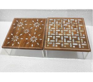 Caja de almacenamiento acrílica con Incrustaciones de nácar rosa al por mayor, diseño Rectangular para uso en el hogar, la Oficina y el hotel, para anillos y collares - Product Image 3