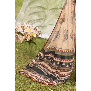 Ensemble 3 pièces en mousseline imprimée, col mandarin, longueur genou, personnalisable ODM, style chic et tendance pour femme SD-42146 Taille XS - Product Image 3