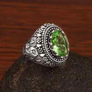 Hermoso anillo de tsavorita natural raro, regalo de joyería de plata de ley 925 para ella - Product Image 6