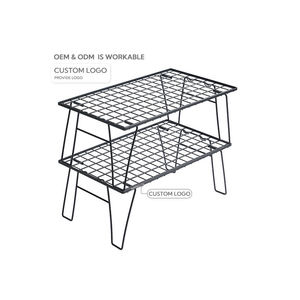 Estante de Almacenamiento Campingmoon de 2 Niveles, Juego de Mesa y Sillas para Picnic, Estantes de Acero Aleado, Mesa Plegable para Cocina de Camping con Bolsa - Product Image 2