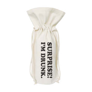 Surprise I'm Drunk! Cotton Canvas Wine Bag for Gifts - Product Image 1