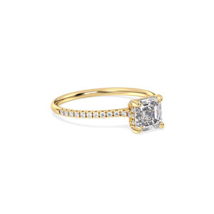 REYES Vente à Chaud 1.35Ct Asscher Cut Lab Grown Diamond Bagues de Fiançailles Pour Femmes 14K Solid Gold Luxury Wedding Gifts Jewelry - Product Image 3