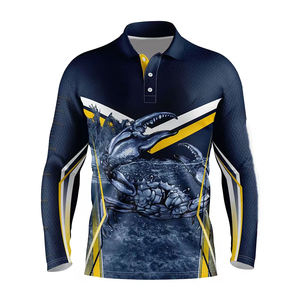 Sublimación Impresión Secado rápido Poliéster Rendimiento Multy color Pesca Jersey Venta a granel Cantidad 2024 - Product Image 6