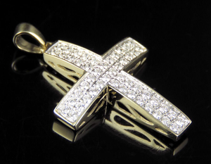 Personalizado forma redonda Moissanite diamante Hip Hop Iced Out lujo estilo Jesús Cruz colgante - Product Image 2