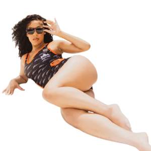 Maillot de bain une pièce Script pour femme, coupe ajustée, imprimé, monokini, tissu extensible, vêtements de plage, style de natation pour fête à la piscine - Product Image 6