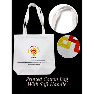 Bolsa de algodón impresa con mango suave reutilizable, Bolsa duradera para compras, regalos, uso diario - Product Image 6