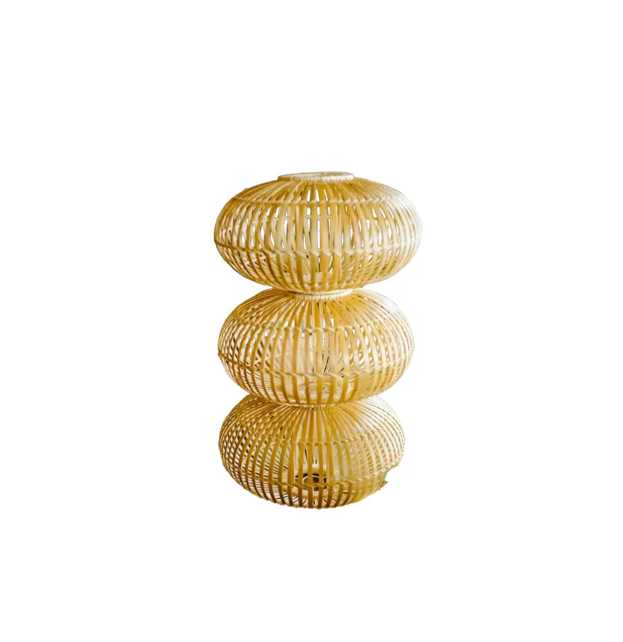 Linternas artesanales de bambú al por mayor-Lámpara de mimbre de bambú hecha a mano-Linterna de bambú decorativa con luz para la decoración del gadern del hogar