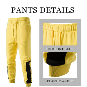 Survêtements pour hommes en vente chaude, fermeture éclair, coupe ajustée, couleur jaune, vêtements de rue, ensemble de survêtements de fitness pour la salle de sport avec service OME - Product Image 4