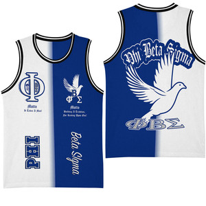 Maillot de basket-ball personnalisé pour hommes avec Phi Beta Sigma Design Nom et numéros personnalisés 100% Polyester Sport Gym Tee Clothing - Product Image 5