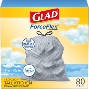 Sacs poubelle de cuisine Glad ForceFlex Tall, 13 gallons, Fresh Clean, 80 unités - Product Image 5