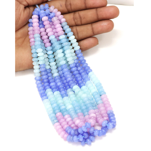 ลูกปัดพลอยหินควอทซ์ทรงกลมสีผสมที่สวยงามขนาด7-8มม. AAA - Product Image 1