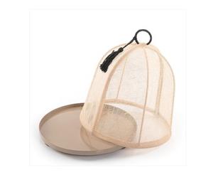 Plateau de service rond en métal et jute fait à la main idéal pour table à manger chocolat et collations design élégant best-seller - Product Image 2