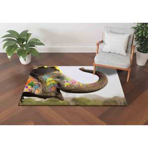 Tapis imprimé Safari Adventure : lavable en machine, animaux, intérieur, style farmhouse, tapis doux non tissé - Product Image 4