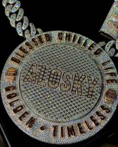 Pendentif 3D en diamants Moissanite VVS personnalisés en gros, en argent 925, bijoux fins, rhodié, certifié GIA, pour collier à maillons cubains - Product Image 5