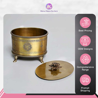 Boîte de rangement multifonctionnelle en laiton fait à la main pour ornements et bijoux de grossiste authentique à vendre en Inde