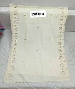 Dupatta de Algodón con Bordado, Patrón 3D, Tejido Ecológico, 240 Gramos, Largo Midi, Corte Holgado, Verano - Product Image 2