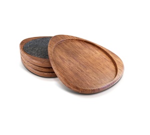 Wooden Coasters with Absorbent Felt , Home <b>Bar</b> Accessories , Coasters for Coffee Table , <b>Bar</b> Set Coasters Decor for Drinks - Product Image 1