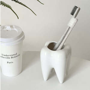 Vaso di fiori a forma di dente di lusso in stile Japandi Design carino per bambini per la semina Indoor regalo o arredamento da dentista - Product Image 4