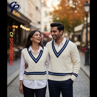 Logotipo Personalizado CP Sports, Sudadera de Lujo de Diseñador, Manga Larga, Acrílico y Lana, a Rayas, Transpirable, Ligera, Duradera, Cómoda, Blanca