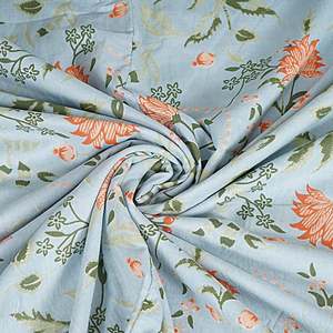 Sky Floral Print 240 TC Cotton <b>Double</b> Bed Dohar Handmade Luxury Stitching Customizable Weight Available in Queen King Twin Sizes - Product Image 5