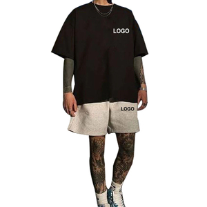 Venta al por mayor a granel de algodón camiseta de verano para hombre conjunto corto conjunto de verano para hombre conjunto de pantalones cortos de lino y algodón - Product Image 5