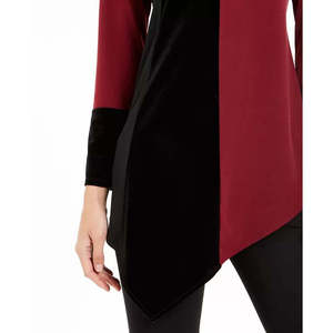Top da donna in maglia colorblock con orlo asimmetrico - Alfani Wine - Product Image 3