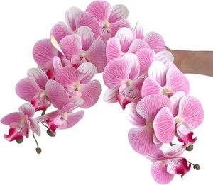 THAOF-057 tiges d'orchidées artificielles de Ho Chi Minh-Ville 9 têtes orchidée Real Touch 38 pouces de haut fleur de Phalaenopsis - Product Image 3